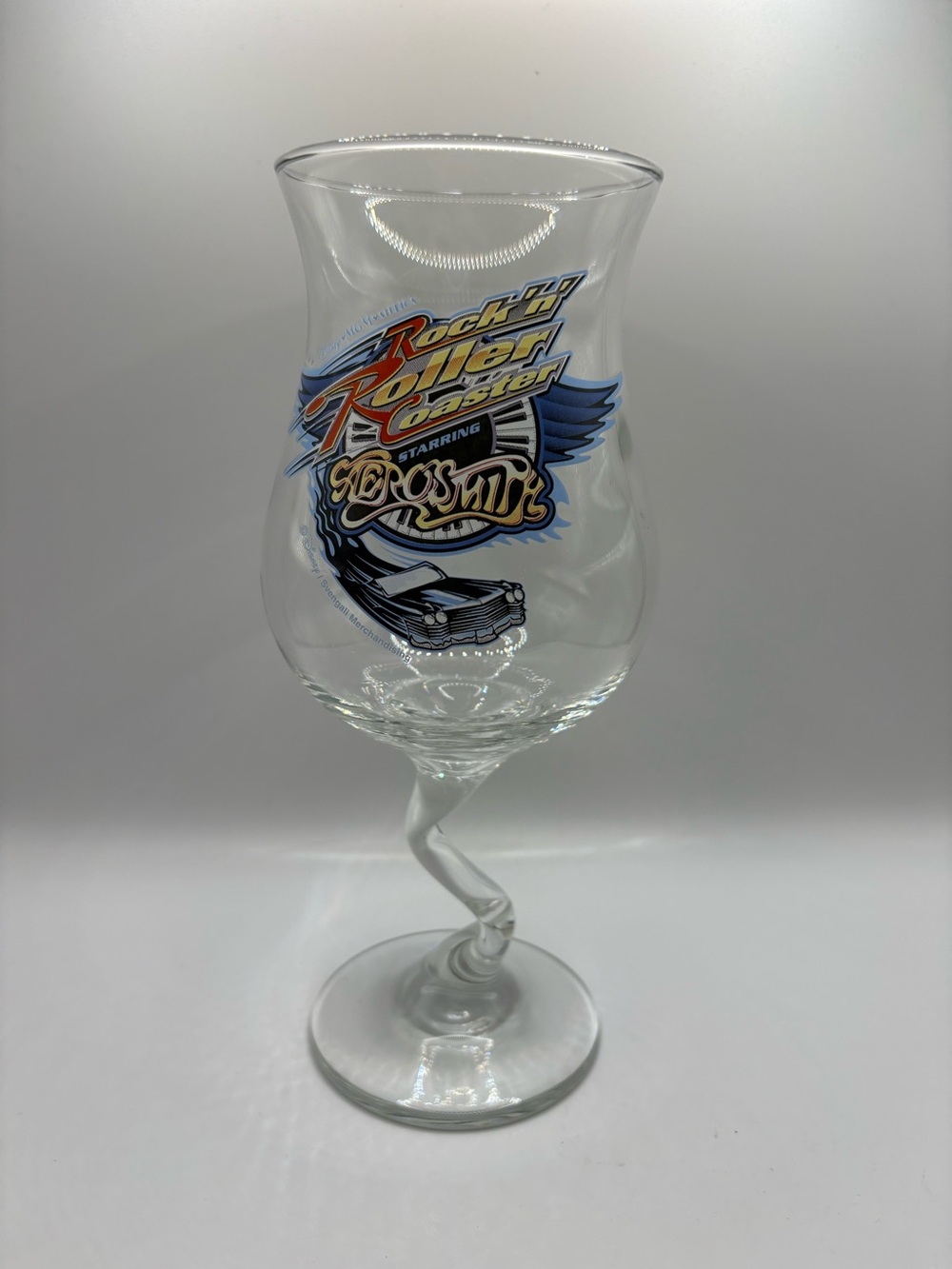 Rock 'n' Roller Coaster Aerosmith Clear Twisted Stem Collector Glass